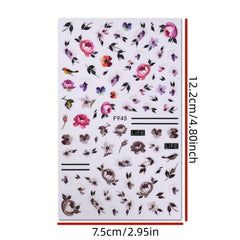 Flower Leaf Nail Art Stickers Self-adhesive Decorations