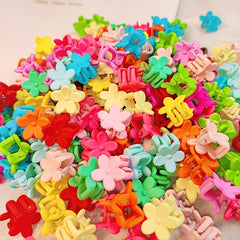 20pcs Flower Mini Hair Claw Clip Mix Colors for Girls