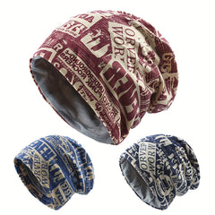 Autumn Men's Knitted Beanie Hat Nightcap Gorro Baggy Skull Bonnet Cap