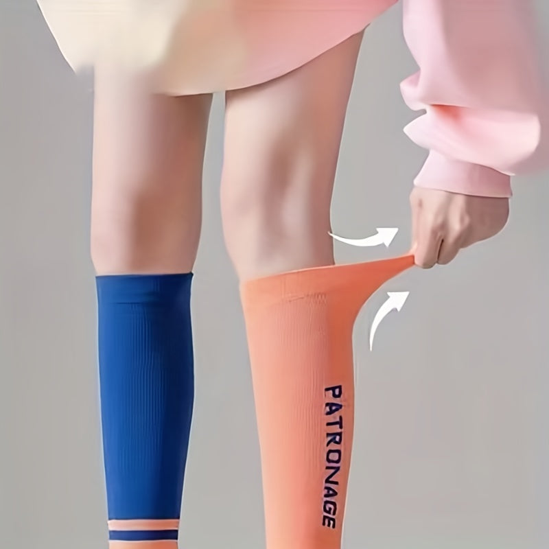 4 Pairs Letter Print Calf Socks Compression Knee High Socks Women's Stockings