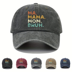 MAMA MOM Print Baseball Cap Vintage Washed Distressed Adjustable Dad Hat