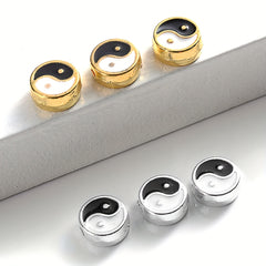 10Pcs Enamel Tai Chi Beads Yin Yang Spacer Beads For DIY Jewelry Making