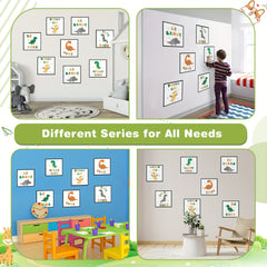 6pcs Dinosaur Wall Decal Poster Roaring Brave Friendly Bedroom Living Room Decor