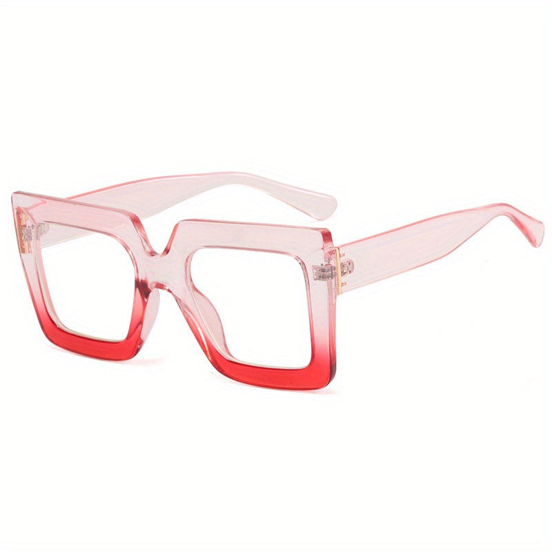Y2K Square Clear Lens Glasses Jelly Block Spectacles Frame