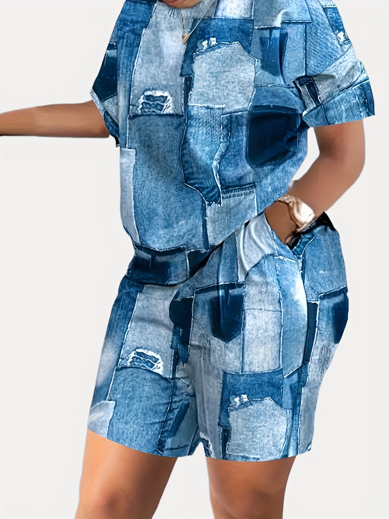 Casual 2-Piece Set: T-shirt & Workout Shorts for Women