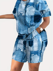 Casual 2-Piece Set: T-shirt & Workout Shorts for Women