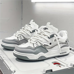 Women's Lightweight Block Skate Shoes Thick Sole Lace Up Sneakers
