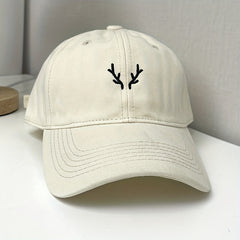 Embroidered Antlers Light Men's Baseball Cap