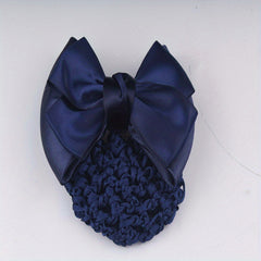 Bowknot Snood Net Barrette Hair Clip Bun Cover Hairnet Lace Bow Decor
