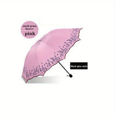 Large Flower Sunshade Manual Umbrella 10 Ribs
