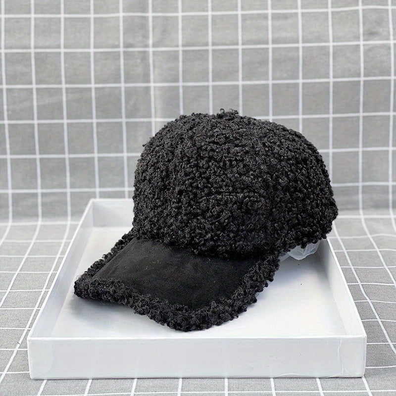 Mens Winter Plush Baseball Cap Warm Casual Thick Hat Gift