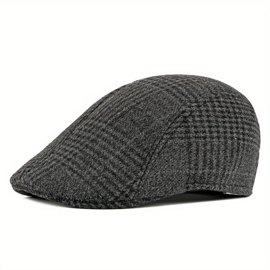 Men's Classic Newsboy Hat Vintage Flat Cap Ivy Cabbie Driving Hat Winter Warm