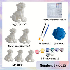 6pcs 3D DIY Hand-Painted Mold Set for Stress-Relieving Coloring