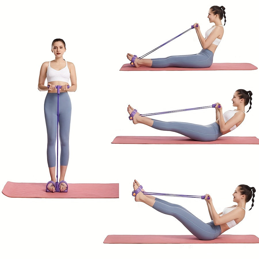 4 Tubes Yoga Pedal Puller Resistance Rope for Tummy Chest Workout