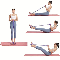 4 Tubes Yoga Pedal Puller Resistance Rope for Tummy Chest Workout