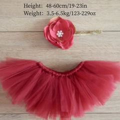 2pcs Baby Girl Tutu Skirt Photo Props Newborn Clothes Photography Accessories