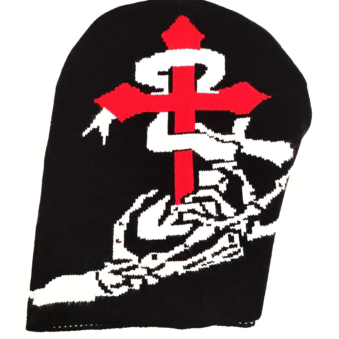 Cross Jacquard Beanie Hip Hop Unisex Warm Knit Hat Elastic Knitted Skull Cap