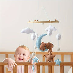 Baby Sheep Bed Bell Animal Shape Toy with Plush Bear