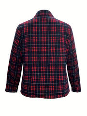  Casual Plaid Print Button Up Long Sleeve Shirt Top