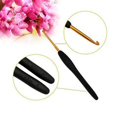8pcs Handle Golden Crochet Knitting Tools Soft Handle Crochet