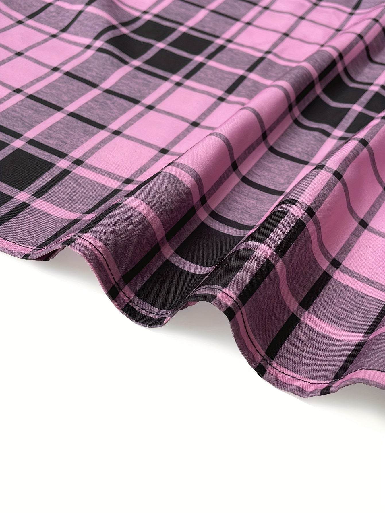  Plaid Print A Line Pleated Skirt