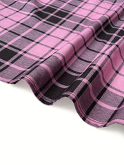  Plaid Print A Line Pleated Skirt