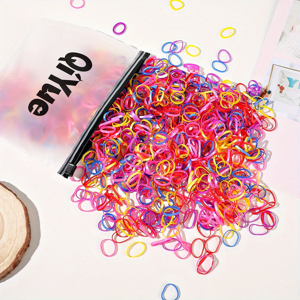 1000pcs Kids Hair Tie Elastic Rubber Band Ponytail Holder Accessories