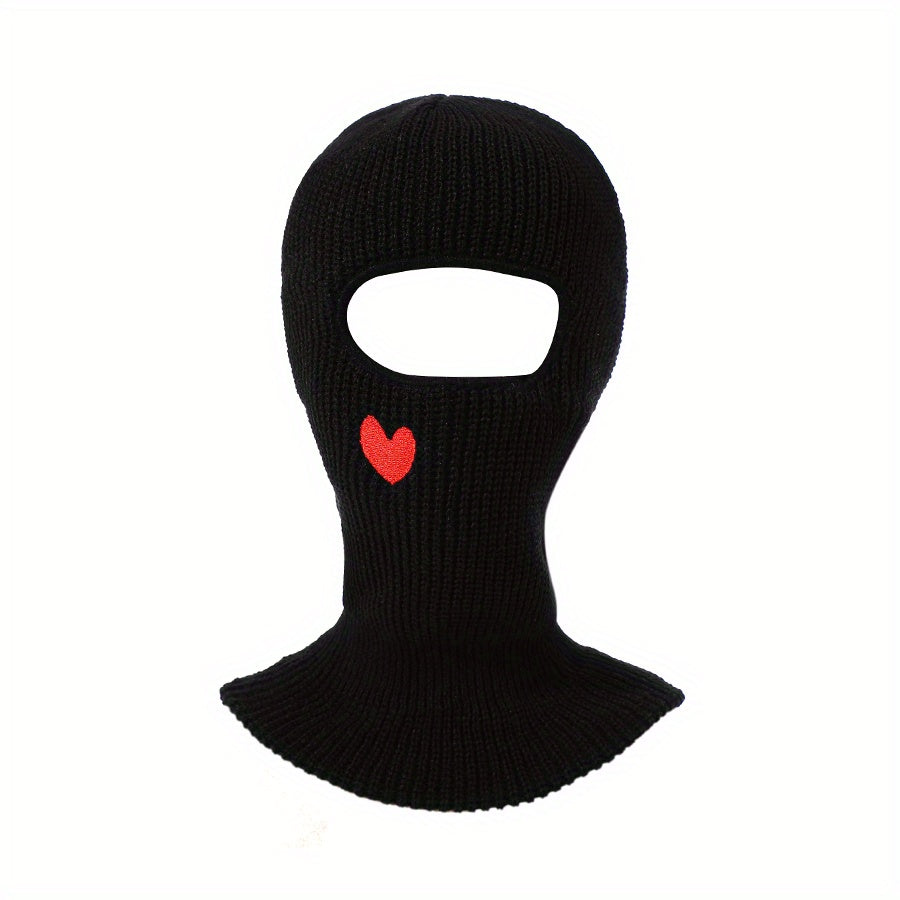 Heart Embroidered Cycling Balaclava Hat