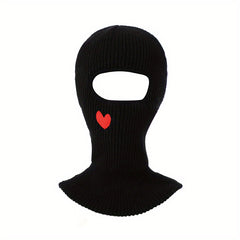 Heart Embroidered Cycling Balaclava Hat