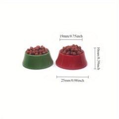 1:12 Dollhouse Accessories Cat & Dog Food Bowls Model Scene