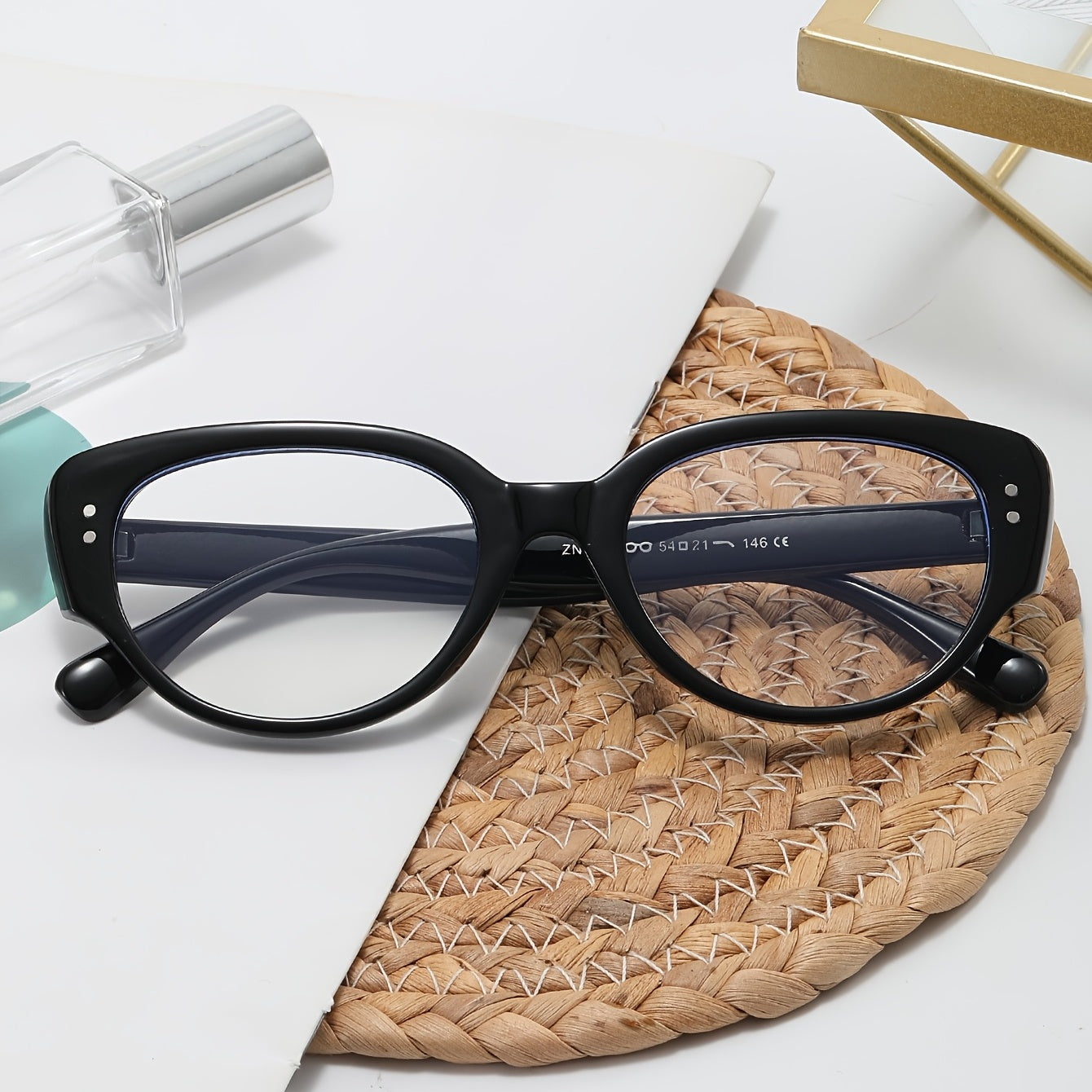 Anti Blue Light Oval Frame Glasses Cat Eye Eyewear