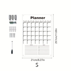 Monthly Weekly Planner Hanging Display Board Pen Writings Erasable Acrylic