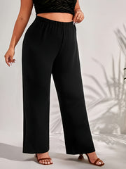  Straight Leg Pants Women's Plus Casual High Waist Pants