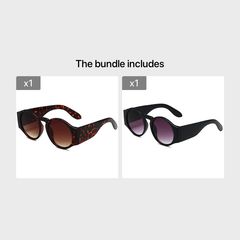 Stylish Oversized Round Sunglasses Women Sun Protection Tinted Lenses