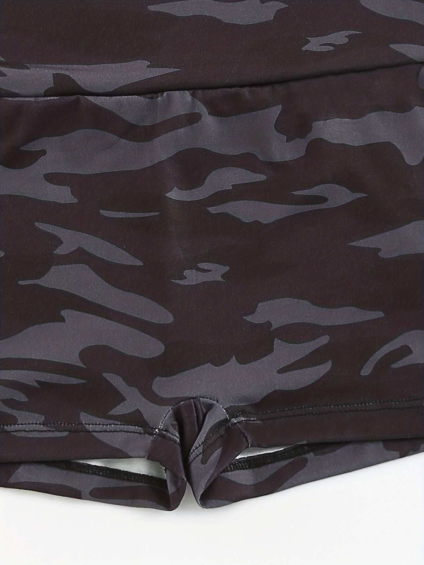 Camouflage Print Lounge Bottoms Elastic Waistband Shorts Womens