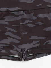 Camouflage Print Lounge Bottoms Elastic Waistband Shorts Womens