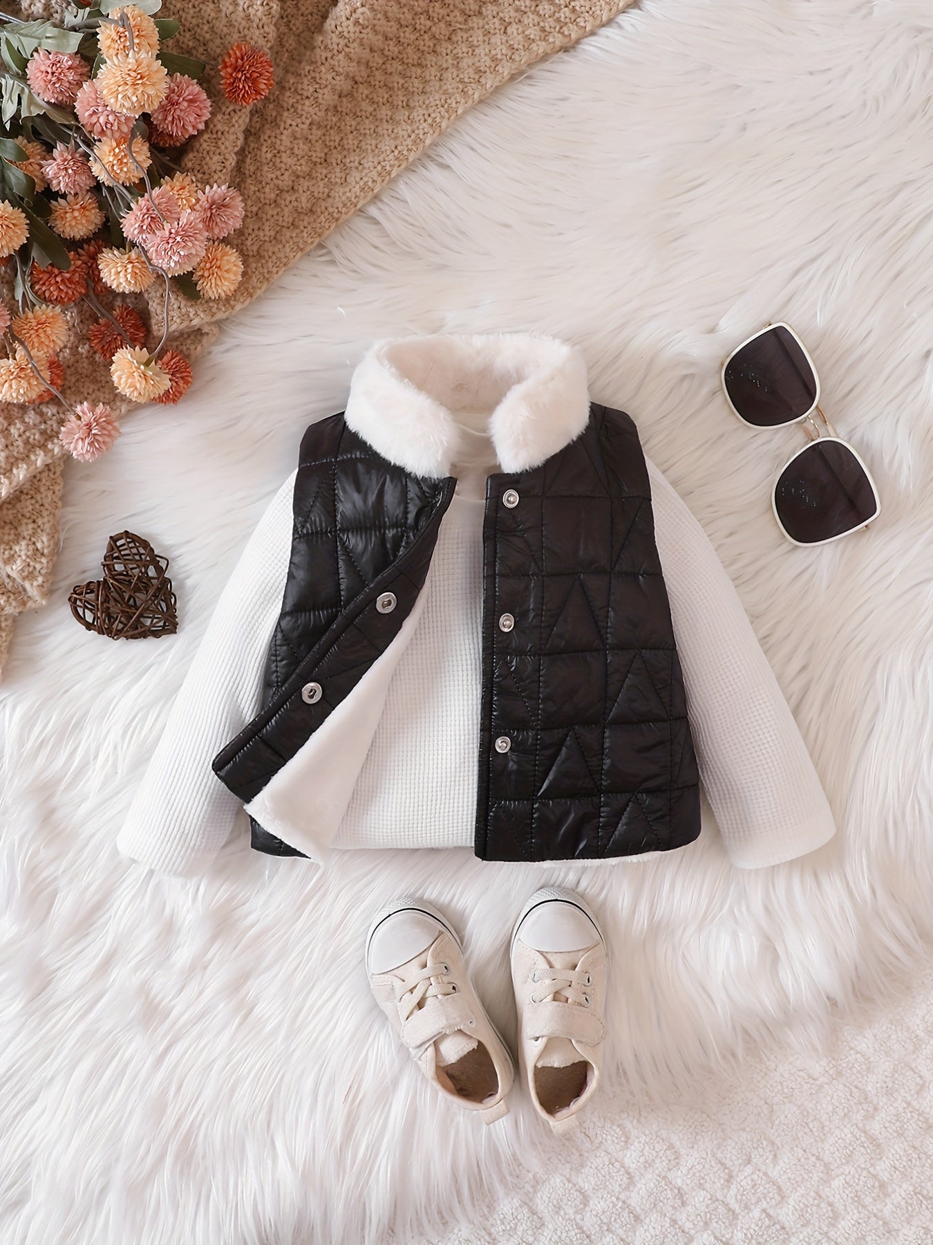 Baby Girls Warm Down Coat Kids Furry Stand Collar