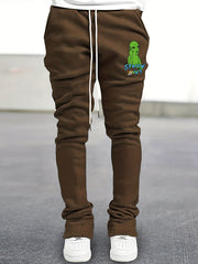 Men's Alien Pattern Drawstring Bell Bottom Pants