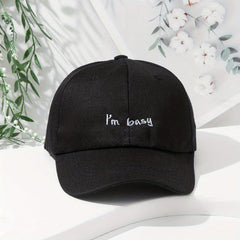 Busy Letter Embroidered Baseball Cap Sun Hat Outdoor Peaked Cap