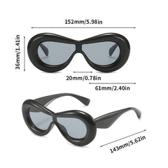 Vintage Oval Sunglasses for Women Gradient Thick Frame