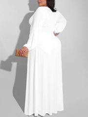  High Split V Neck Cut Out Maxi Dress