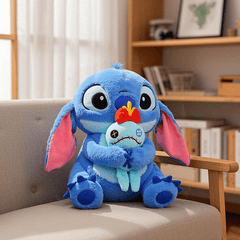 Stitch & Scrump Plush Hugging Doll Soft Toy w/ Red Bow Tie - Home Decor & Gift