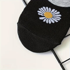 5 Pairs Flower Print Low Cut Ankle Socks Women's Stockings