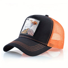 Unisex Eagle Animal Embroidered Baseball Cap, Adjustable Sunshade