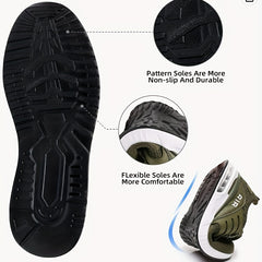 Men's Woven Knit Breathable Running Shoes Soft Sole Air Cushion Shoes