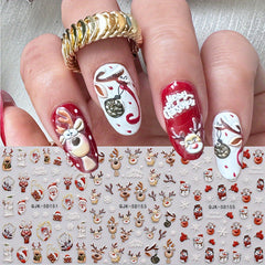 Christmas Nail Stickers 3 Packs - Reindeer Santa Snowflake & Snowman Designs