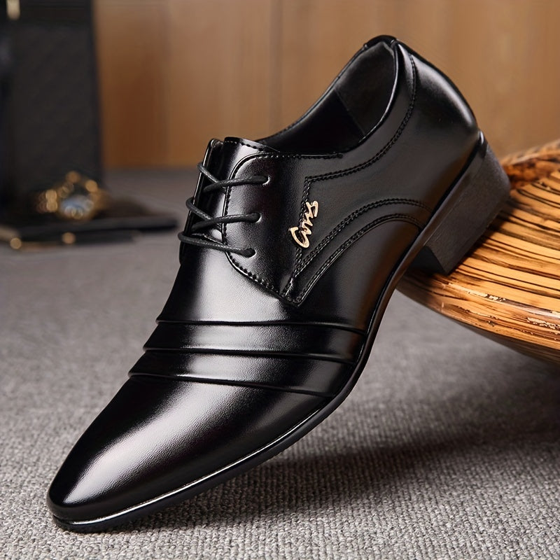 Men's Pointed Toe Derby Shoes Elegant Business Wear