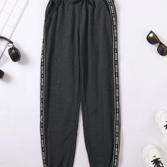 Boys Letter Print Elastic Waist Sports Pants