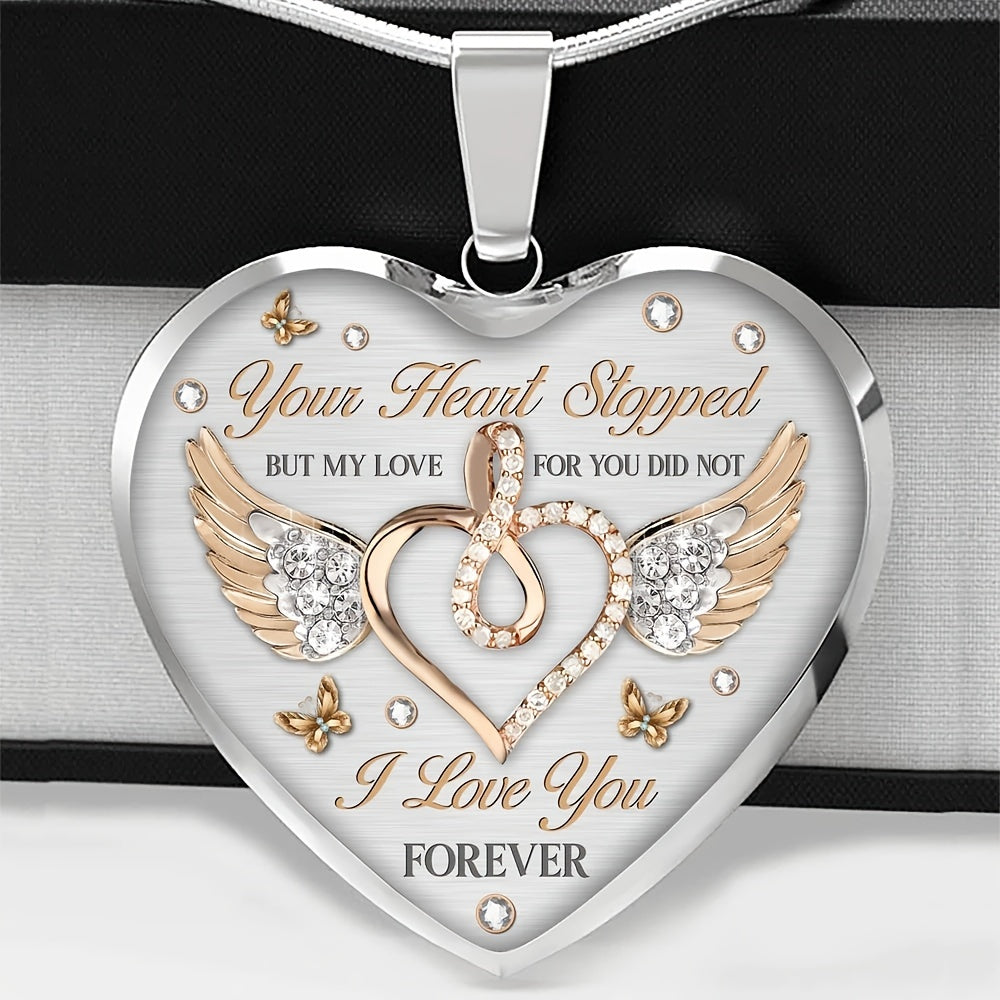 Peach Heart Necklace Your Love Will Not Stop Women Jewelry