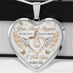 Peach Heart Necklace Your Love Will Not Stop Women Jewelry